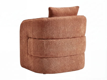 Fauteuil Japandi Tissu Chiné Terracotta - Lanito
