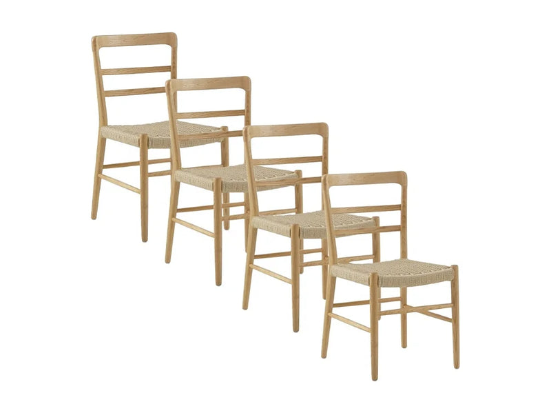 Lot De 4 Chaises Japandi Bois Toon Naturel - Toon