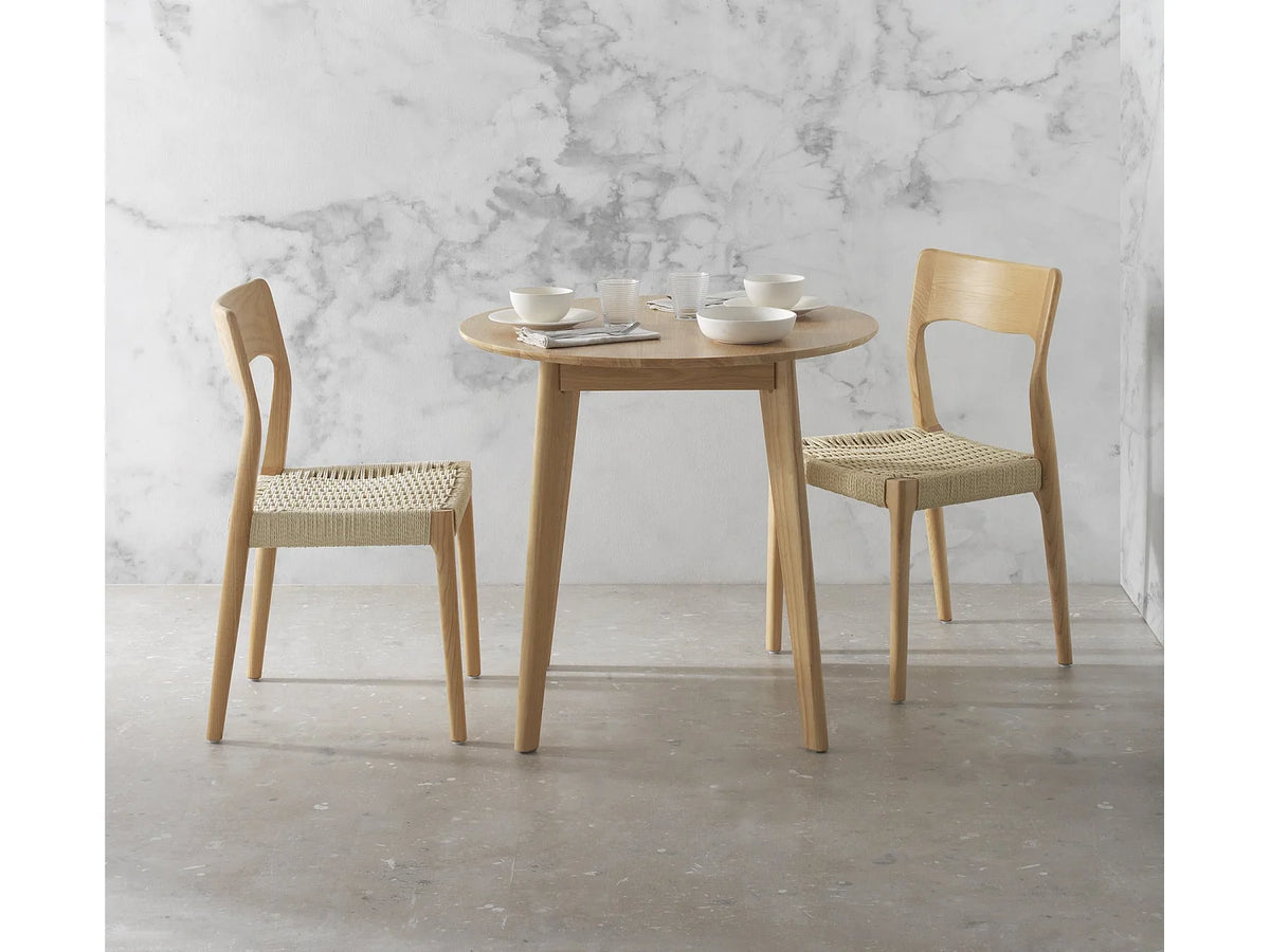 Table Chêne Japandi Pieds En Hévéa - Chêne