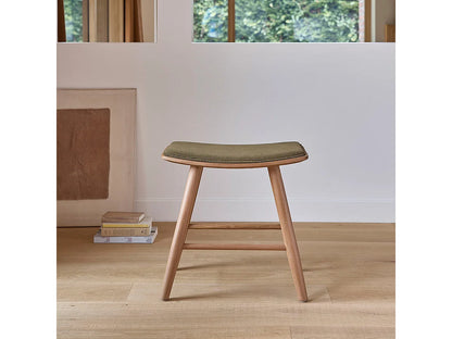 Tabouret Japandi Teck Velours Côtelé - Teck