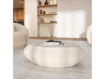 Table Basse Japandi Organique Béton Blanc  - Maui