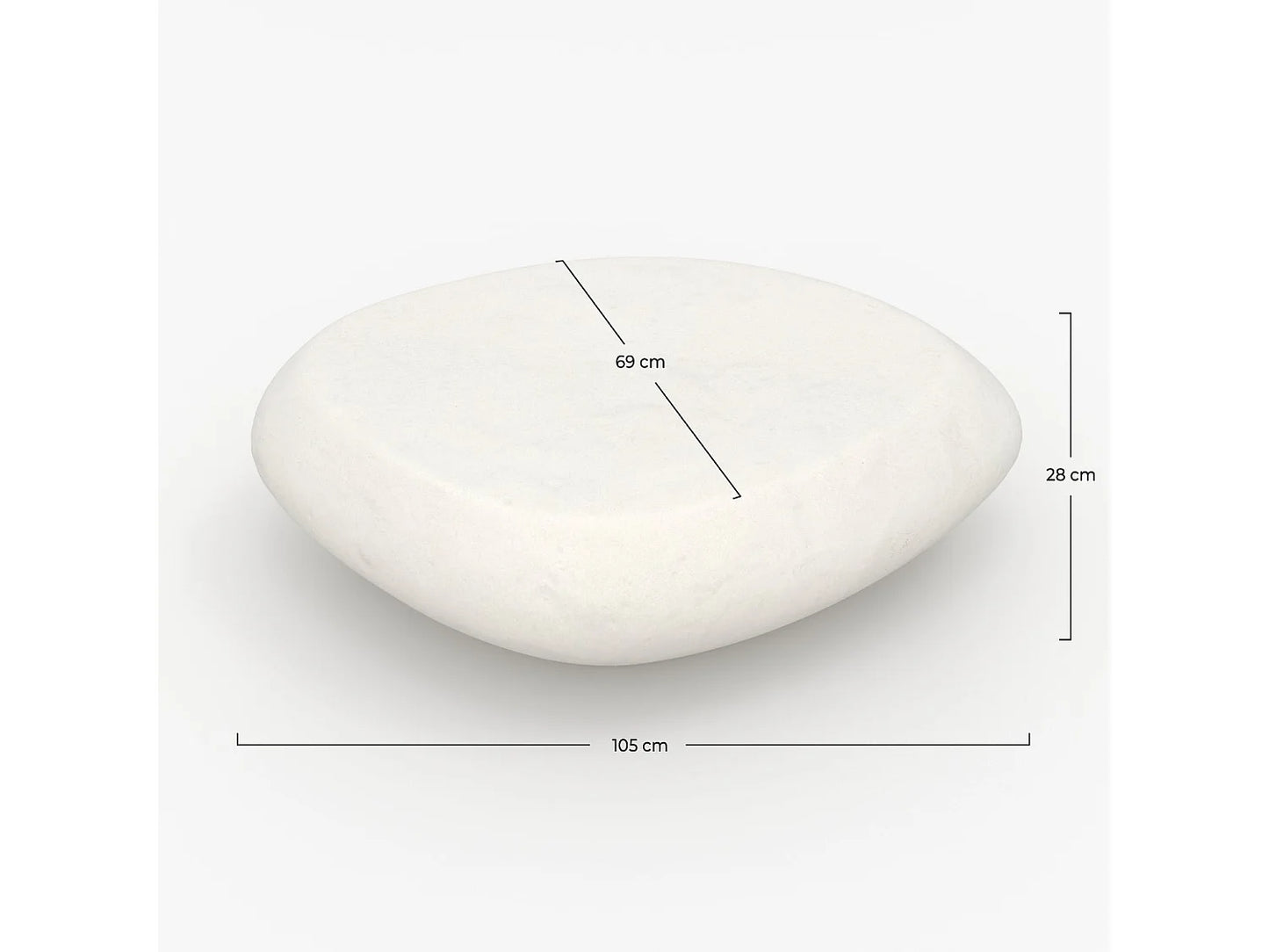 Table Basse Japandi Organique Béton Blanc  - Maui