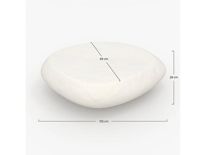 Table Basse Japandi Organique Béton Blanc  - Maui