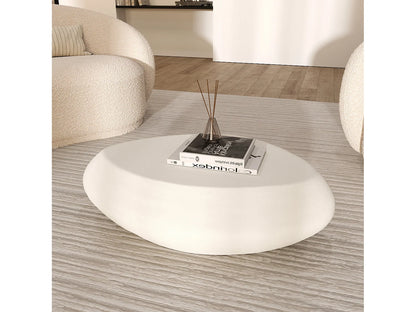Table Basse Japandi Organique Béton Blanc  - Maui