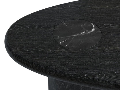 Table Basse Japandi Marbre et Bois Noir - Marsula
