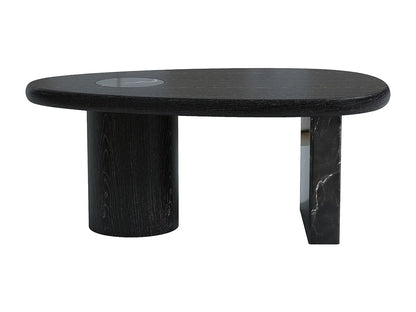 Table Basse Japandi Marbre et Bois Noir - Marsula
