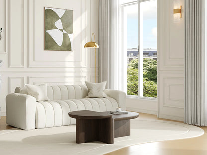 Table Basse Japandi Asymetrique en Noyer - Varaja