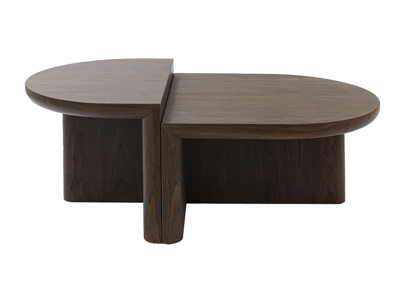 Table Basse Japandi Asymetrique en Noyer - Varaja