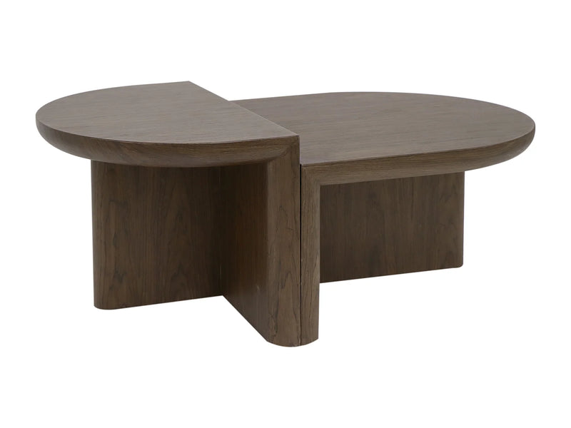 Table Basse Japandi Asymetrique en Noyer - Varaja
