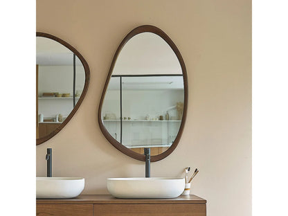 Miroir Forme Japandi Mindi Finition Noyer - Organique
