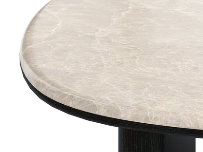 Table Basse Japandi Bois Noir et Marbre Blanc - Cormina