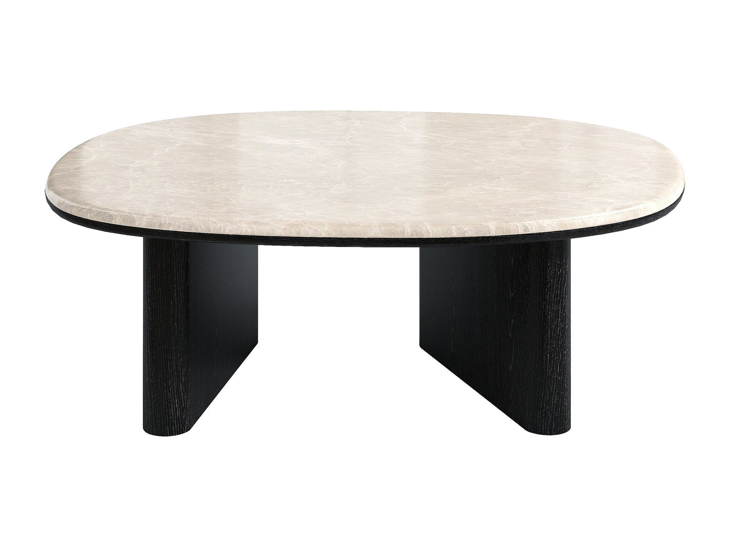 Table Basse Japandi Bois Noir et Marbre Blanc - Cormina