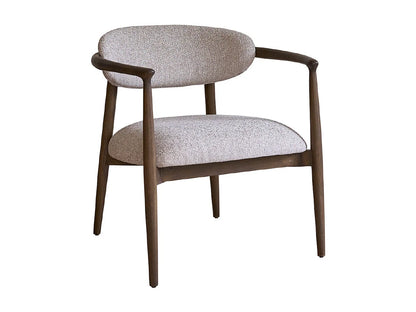 Fauteuil Japandi Bois Massif Et Tissu Beige