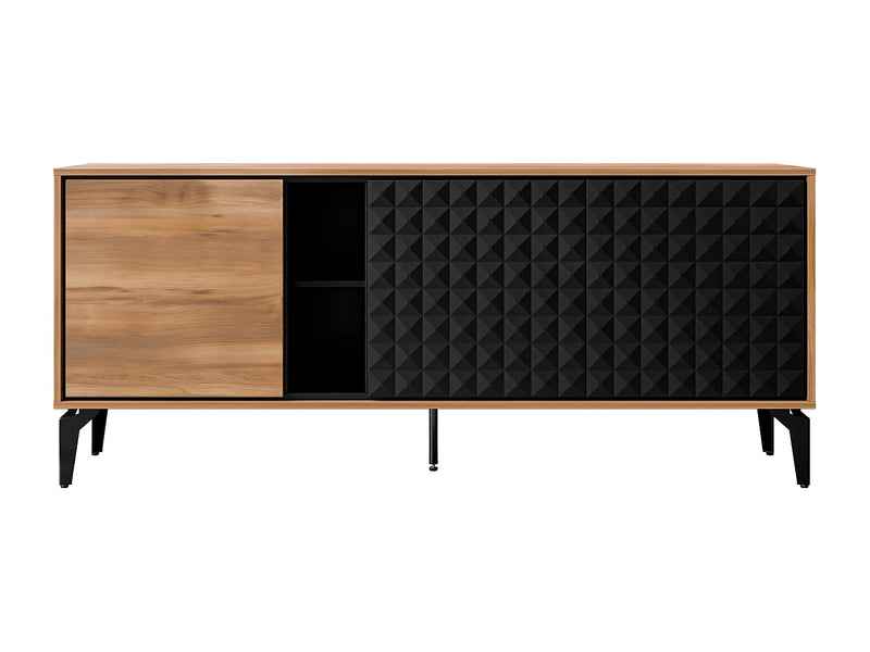 Buffet Chêne Noir Japandi Design Épuré - Cornovu
