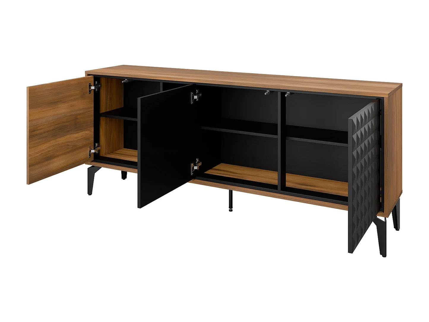 Buffet Chêne Noir Japandi Design Épuré - Cornovu