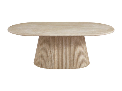Table Basse Japandi Marbre Artificiel Travertin - Tifuli