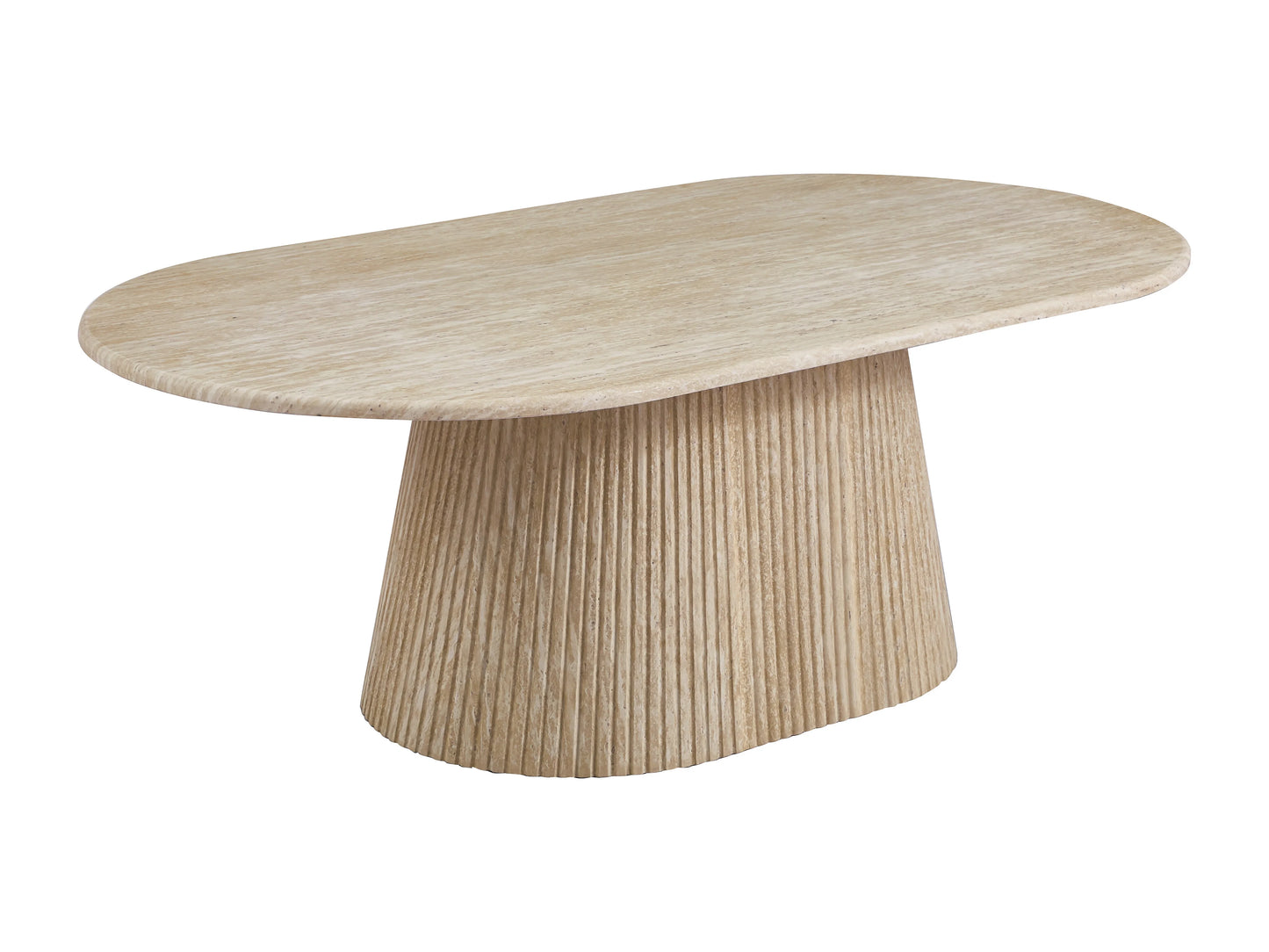 Table Basse Japandi Marbre Artificiel Travertin - Tifuli