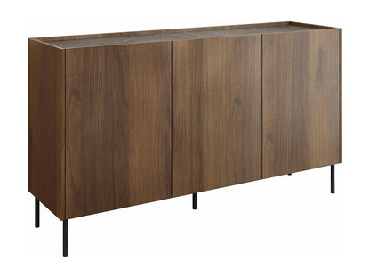 Buffet Marbre Japandi Noir Et Noyer - Belviro