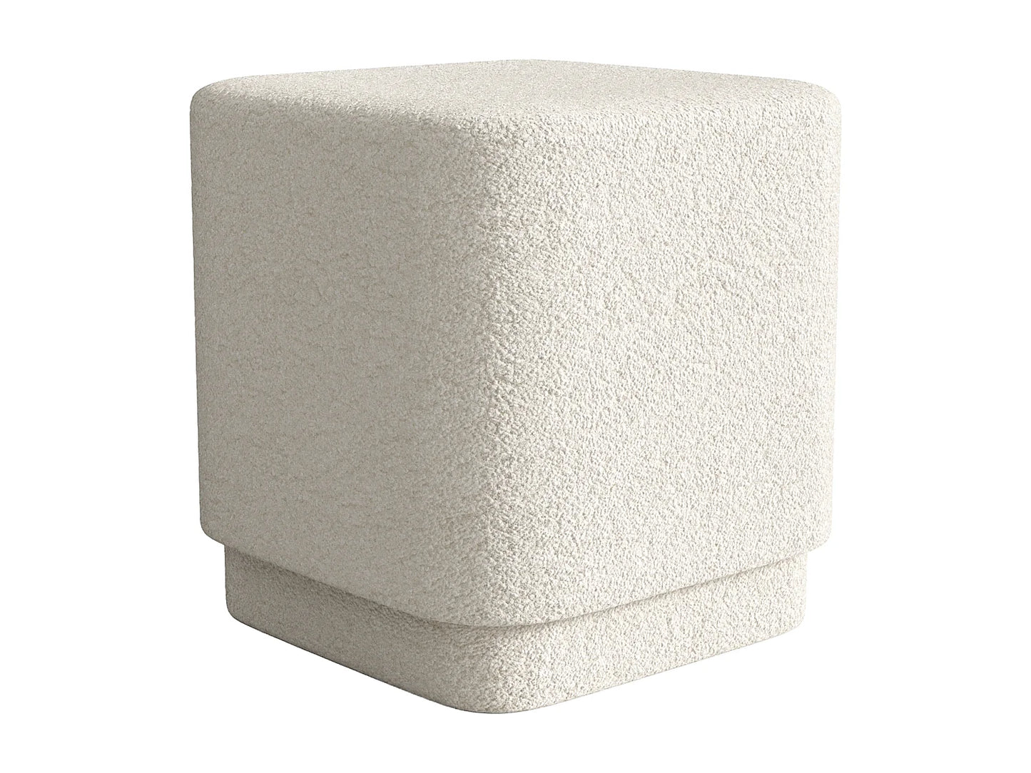 Pouf Galet Japandi Tissu Blanc Cassé - Elvoro
