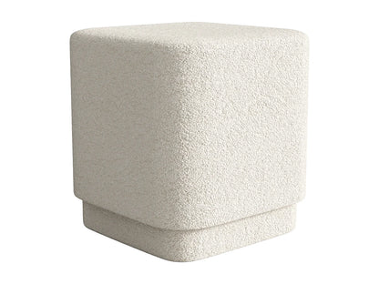 Pouf Galet Japandi Tissu Blanc Cassé - Elvoro