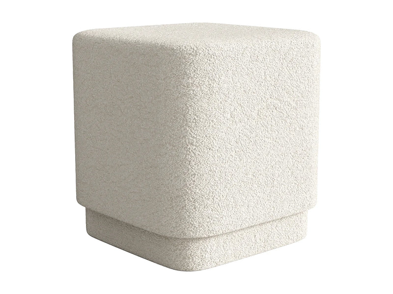 Pouf Galet Japandi Tissu Blanc Cassé - Elvoro