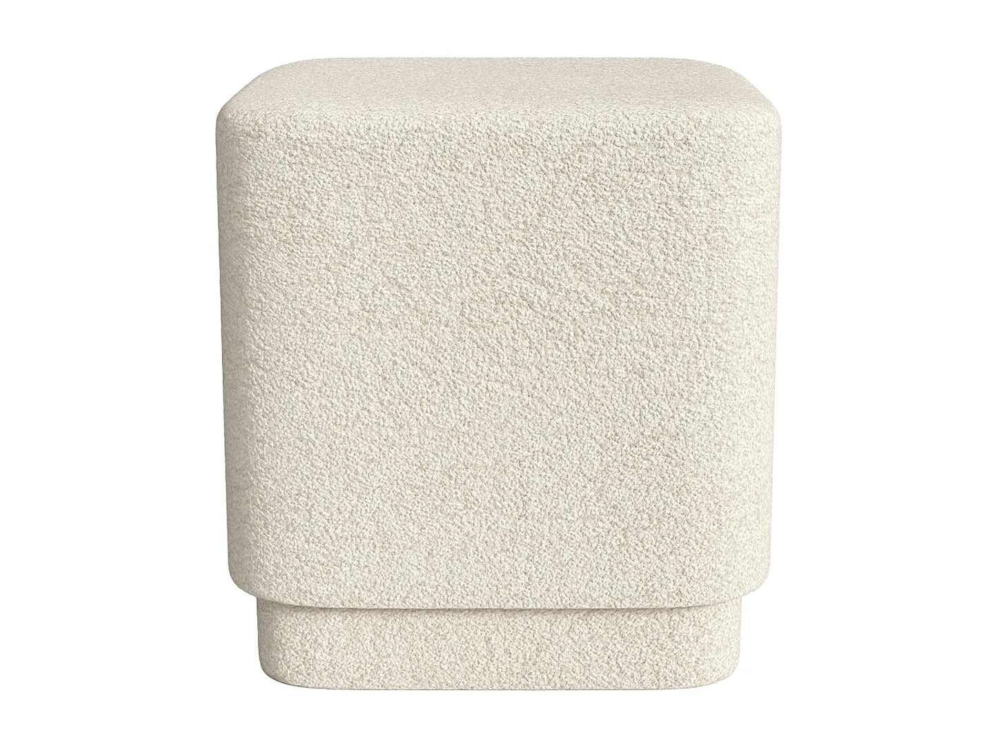 Pouf Galet Japandi Tissu Blanc Cassé - Elvoro