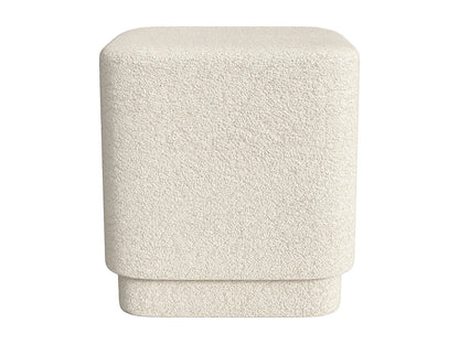 Pouf Galet Japandi Tissu Blanc Cassé - Elvoro