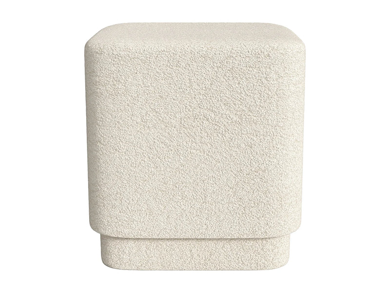 Pouf Galet Japandi Tissu Blanc Cassé - Elvoro