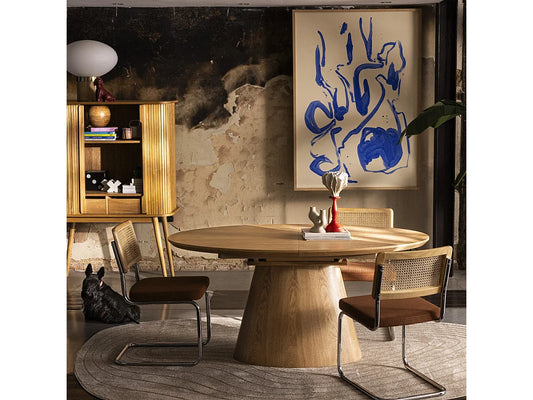 Table Ovale Japandi Extensible Bois Clair - Cami
