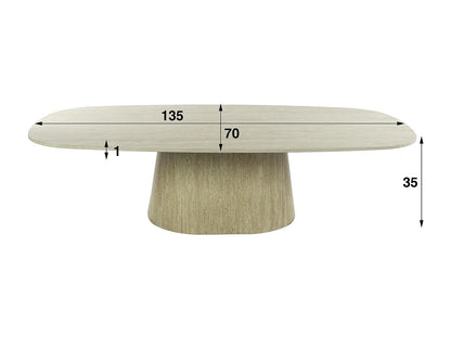 Table Basse Japandi Céramique Effet Travertin - Ascoli