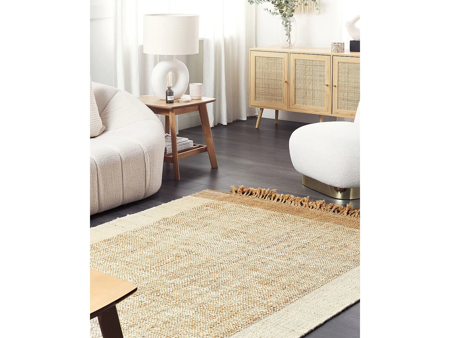 Tapis Japandi Jute Naturelle Beige - Dedemli