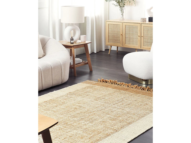 Tapis Japandi Jute Naturelle Beige - Dedemli