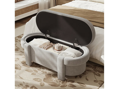 Banc Rangement Japandi Tissu Laine - Unique