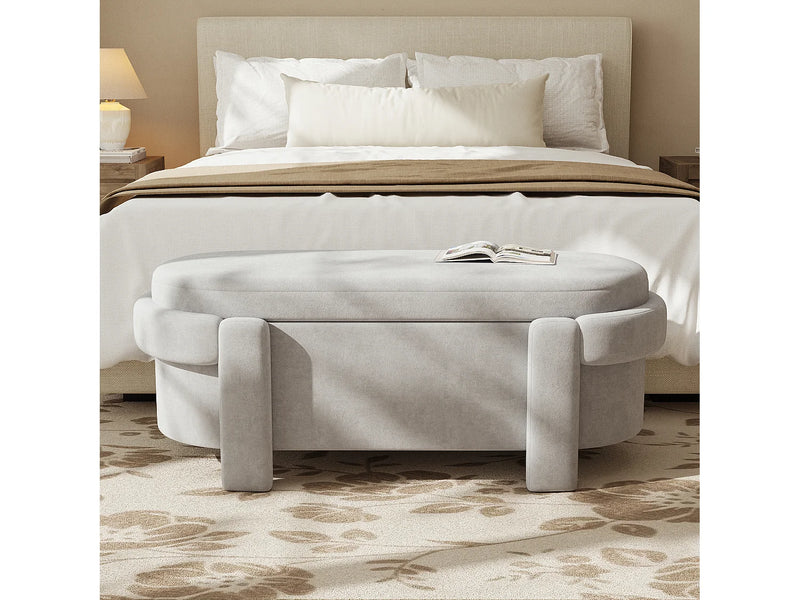 Banc Rangement Japandi Tissu Laine - Unique