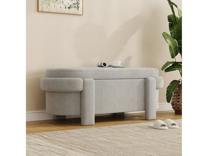 Banc Rangement Japandi Tissu Laine - Unique