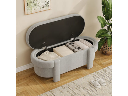 Banc Rangement Japandi Tissu Laine - Unique