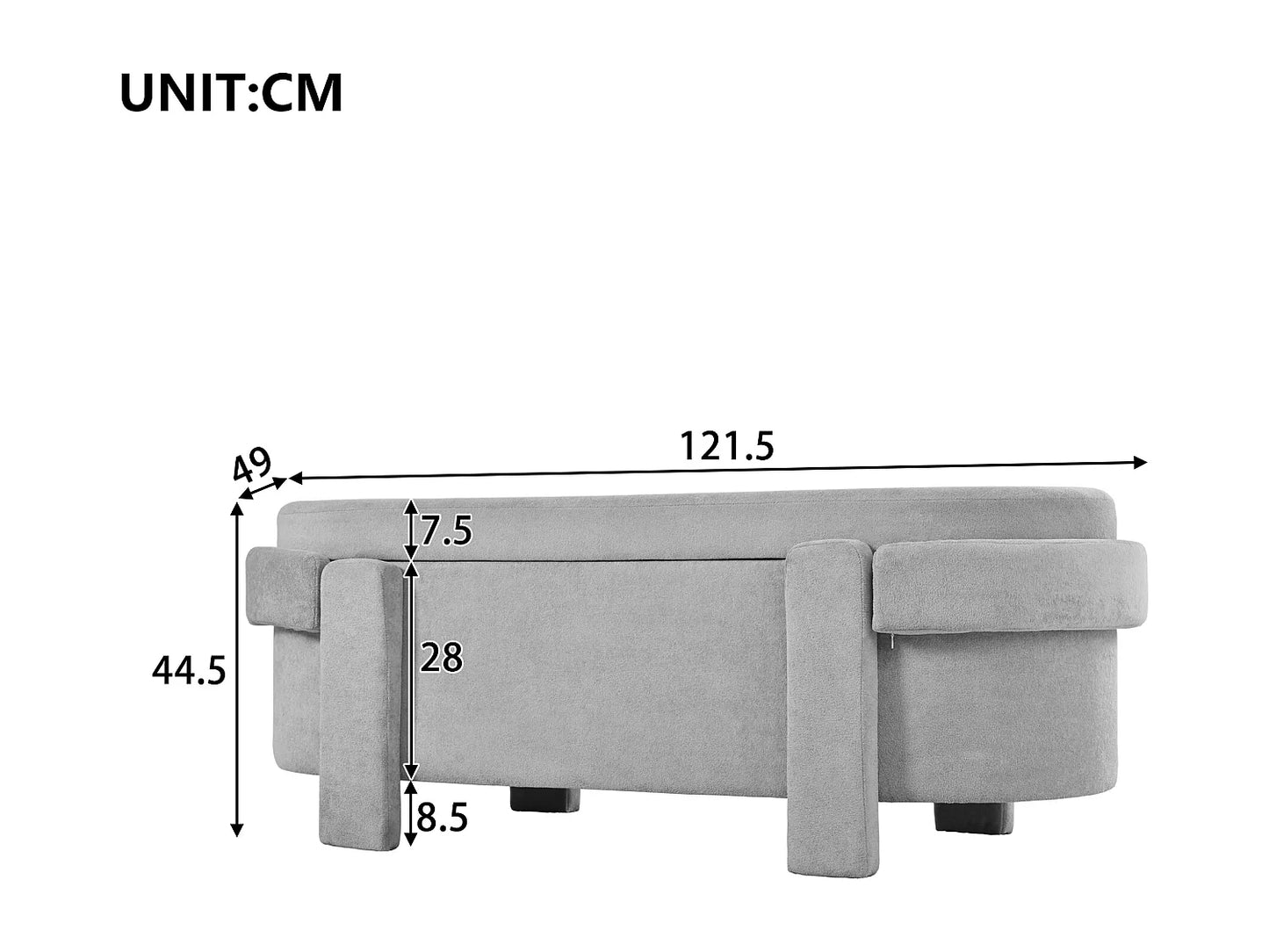 Banc Rangement Japandi Tissu Laine - Unique