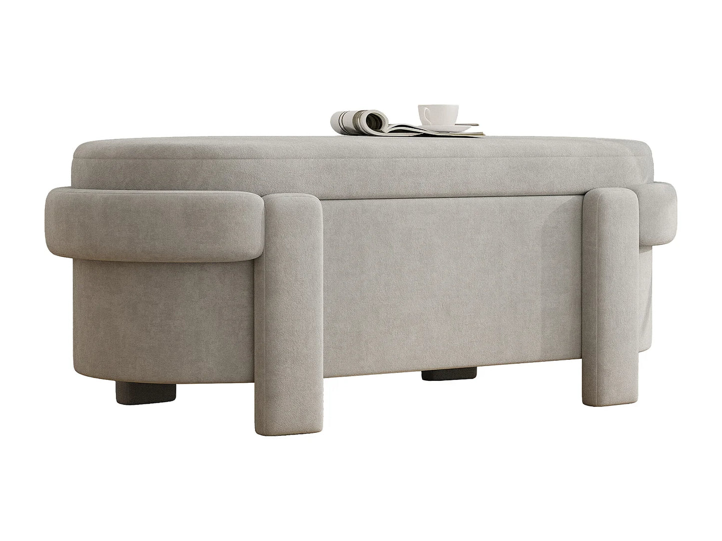 Banc Rangement Japandi Tissu Laine - Unique