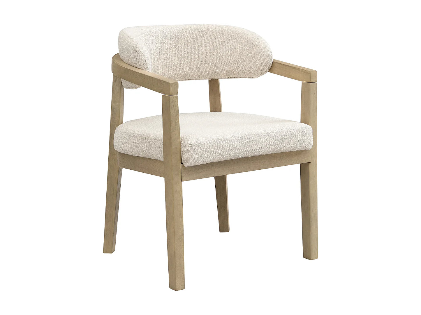 Duo Chaises Japandi Moderne Bouclée Naturel - Massif