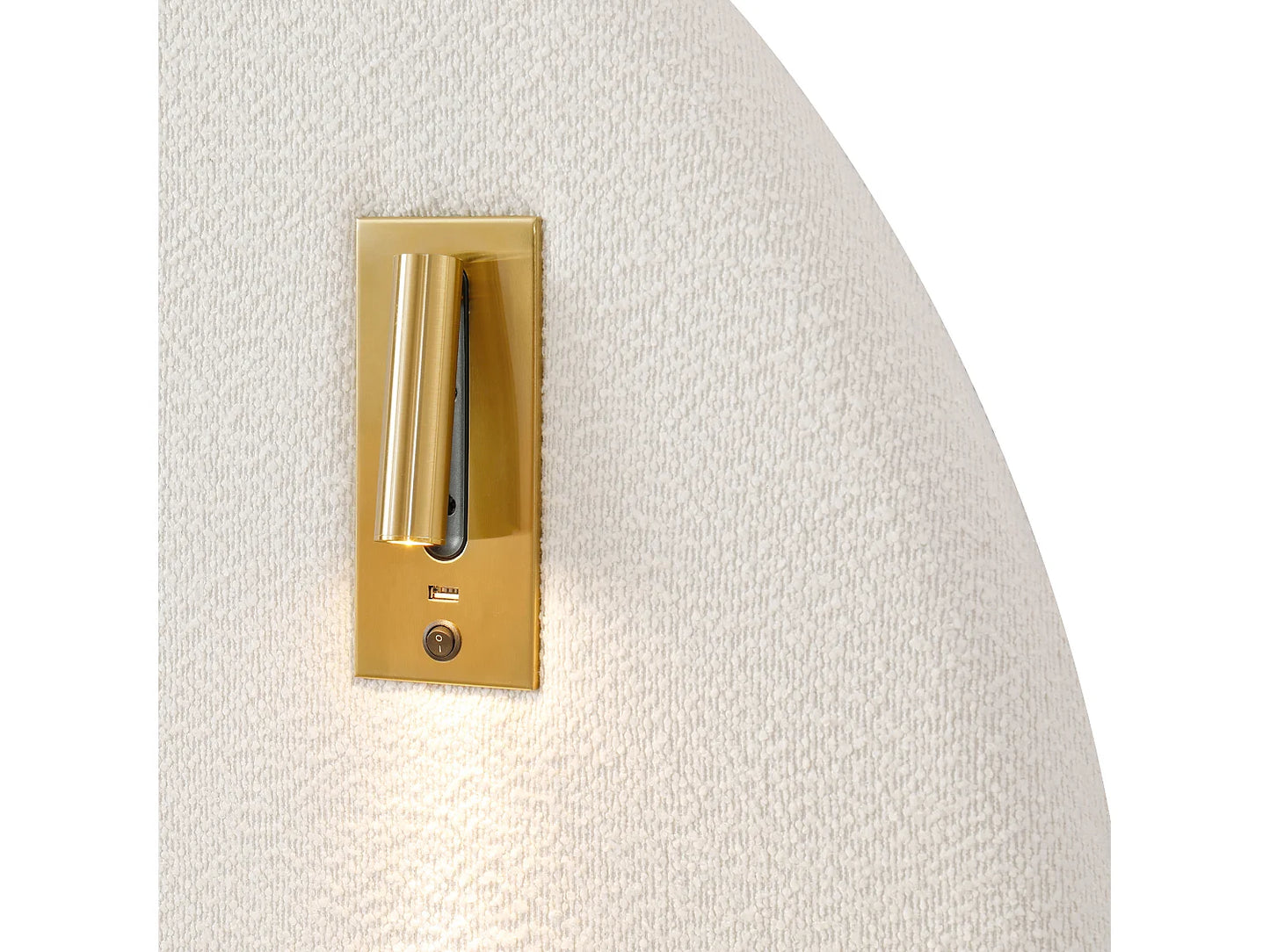 Lit Coffre Japandi Bouclette Blanc Usb - Blanc