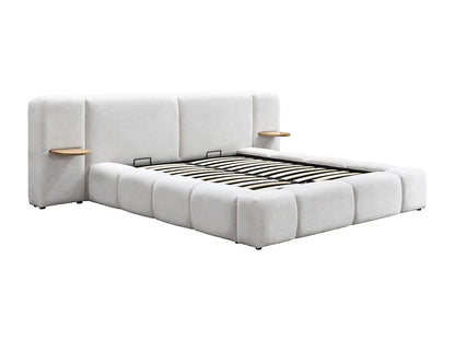 Lit Coffre Japandi Chevets Intégrés Beige - Vilaco