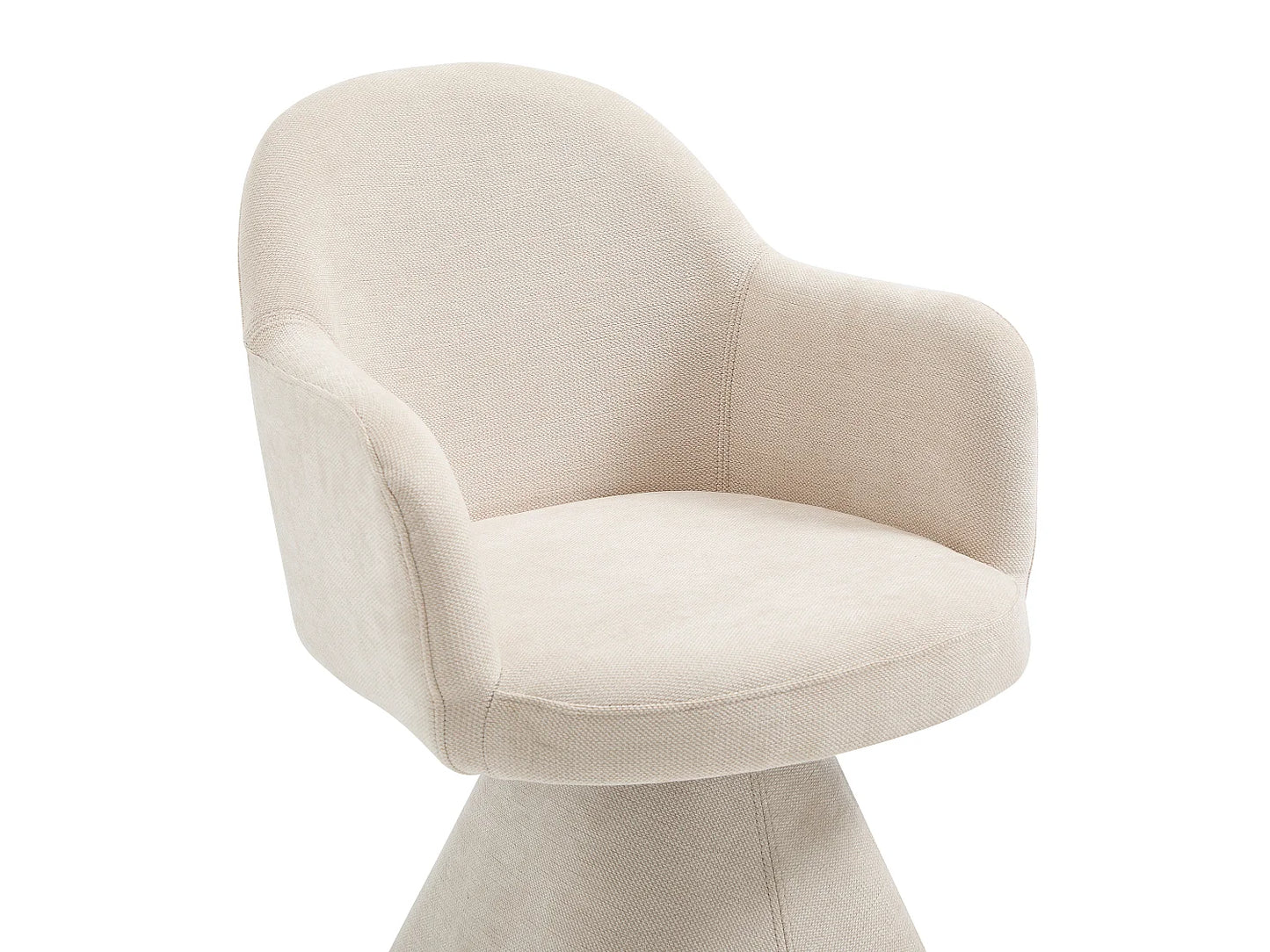 Chaise Pivotante Japandi Accoudoirs Tissu Beige - Valyra
