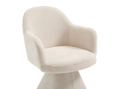 Chaise Pivotante Japandi Accoudoirs Tissu Beige - Valyra