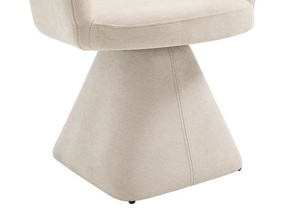 Chaise Pivotante Japandi Accoudoirs Tissu Beige - Valyra