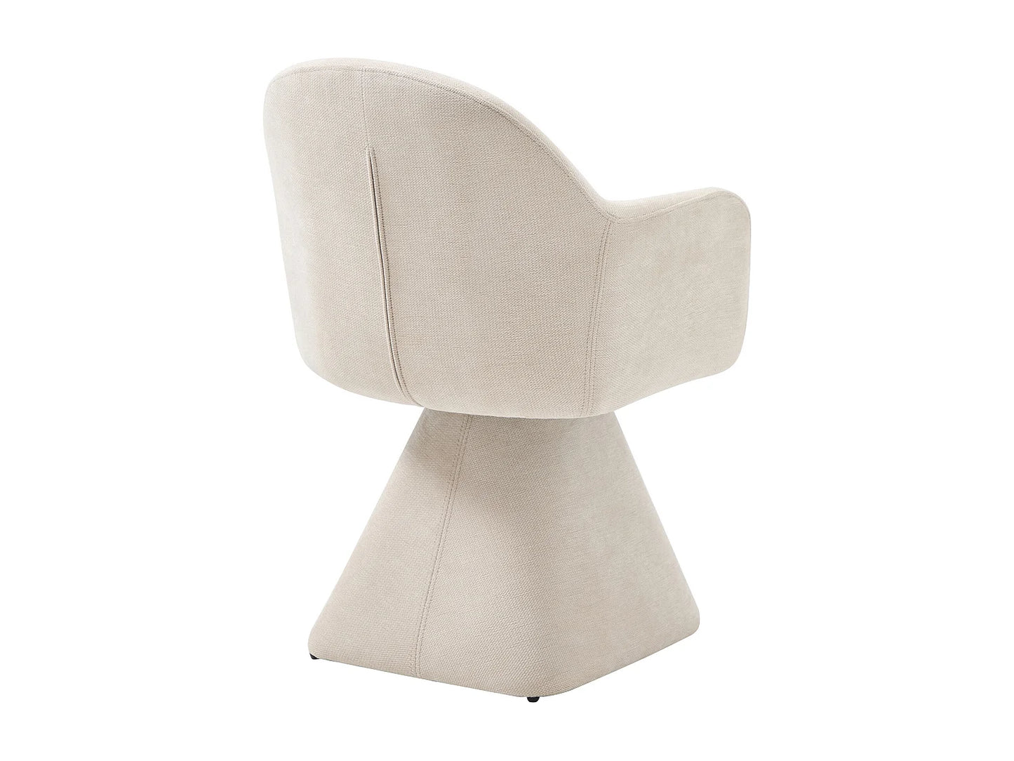 Chaise Pivotante Japandi Accoudoirs Tissu Beige - Valyra
