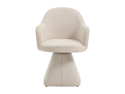 Chaise Pivotante Japandi Accoudoirs Tissu Beige - Valyra