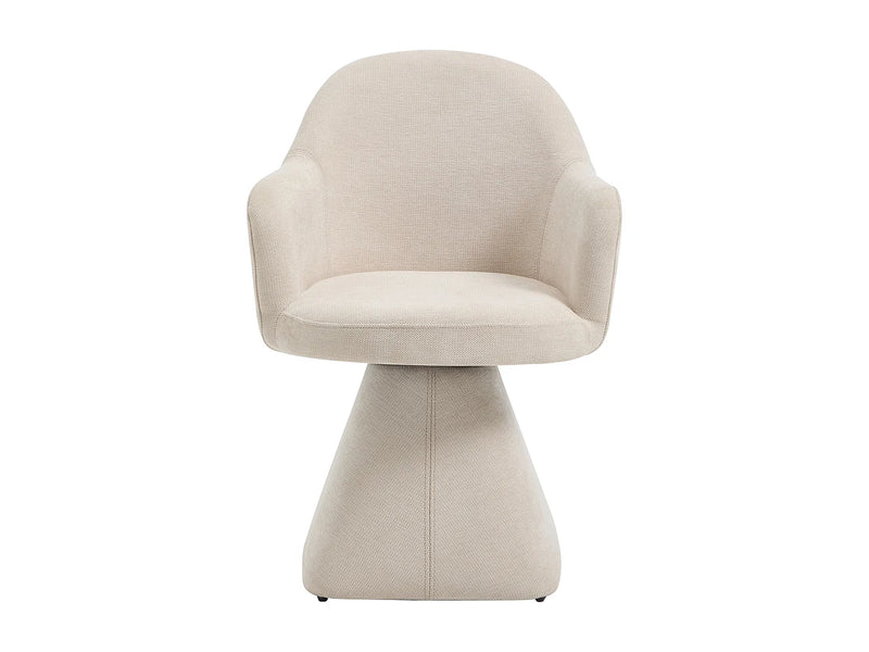 Chaise Pivotante Japandi Accoudoirs Tissu Beige - Valyra