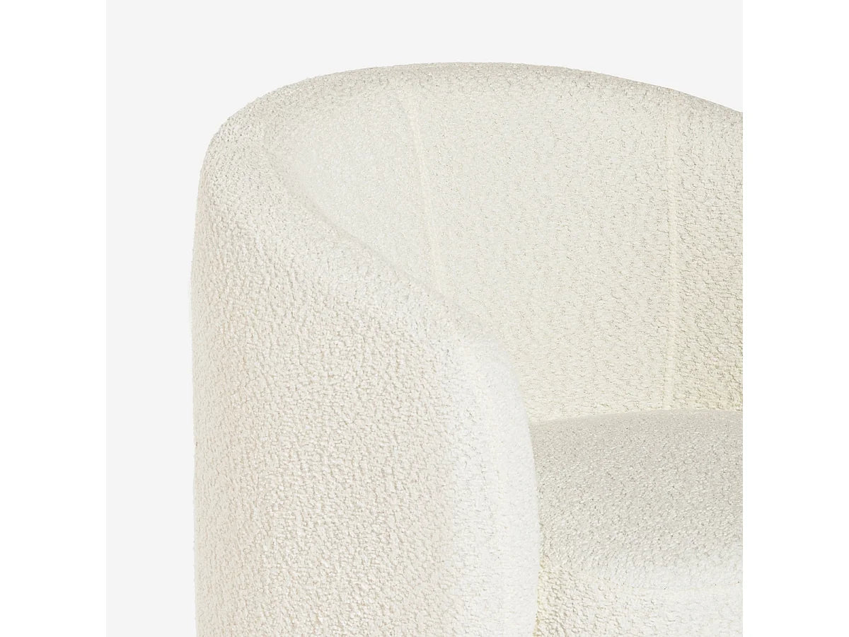 Fauteuil Japandi Pivotant Bouclette Beige - Orav