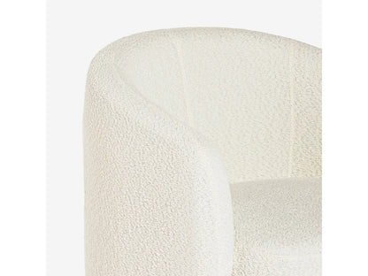 Fauteuil Japandi Pivotant Bouclette Beige - Orav