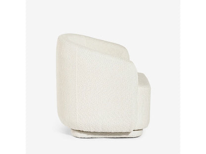 Fauteuil Japandi Pivotant Bouclette Beige - Orav